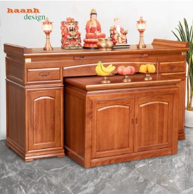 Mẫu bàn thờ Phật và gia tiên giả cổ Trung Quốc hai tầng-BTH 015