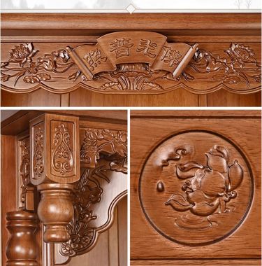 Mẫu bàn thờ Phật và gia tiên chung gỗ gõ, gỗ hương tự nhiên-BTH 016