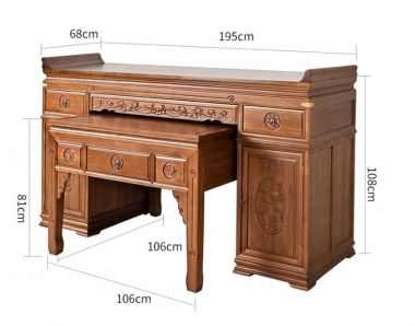 Mẫu bàn thờ Phật và gia tiên chung gỗ gõ, gỗ hương tự nhiên-BTH 016