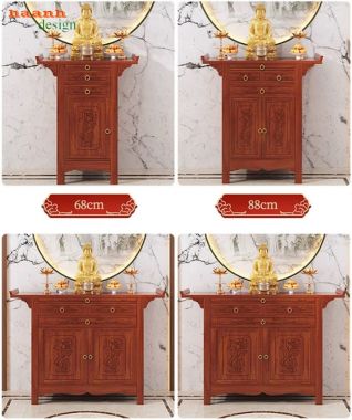 Tủ thờ giả cổ nhiều kích thước, thiết kế gọn - TTG 011