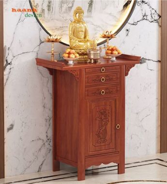 Tủ thờ giả cổ nhiều kích thước, thiết kế gọn - TTG 011