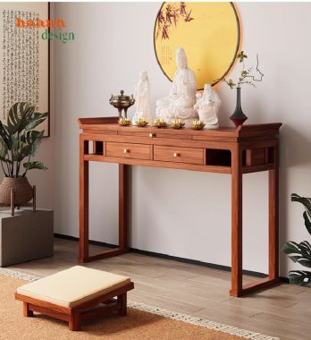 Mẫu bàn thờ Phật đẹp bằng gỗ hương nhập khẩu Nam Phi-BTP 007
