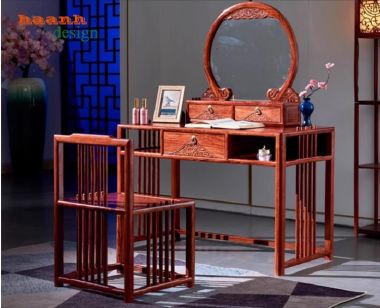 Mẫu bàn gỗ trang điểm đẹp bằng gỗ hương, gỗ gõ tự nhiên -BTD 006