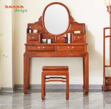 Mẫu bàn phấn gỗ tự nhiên phong cách giả cổ Trung Quốc cao cấp-BTD 005
