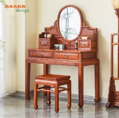 Mẫu bàn phấn gỗ tự nhiên phong cách giả cổ Trung Quốc cao cấp-BTD 005
