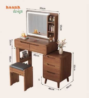 Xu Hướng Bàn Trang Điểm Hiện Đại 2025 – Tối Giản Mà Sang-BTH 005