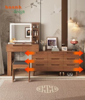 Xu Hướng Bàn Trang Điểm Hiện Đại 2025 – Tối Giản Mà Sang-BTH 005