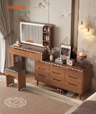 Xu Hướng Bàn Trang Điểm Hiện Đại 2025 – Tối Giản Mà Sang-BTH 005