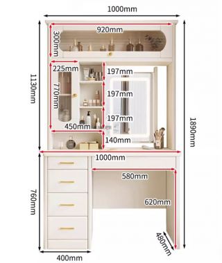 Bàn trang điểm hiện đại bằng gỗ MDF chống ẩm cao cấp-BTH 008