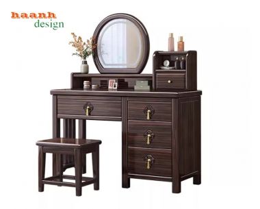 Bàn phấn gỗ tự nhiên đẹp bằng gỗ sồi Nga cao cấp cho phòng ngủ-BTH 009