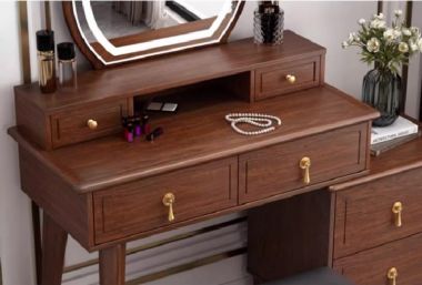 Bàn trang điểm gỗ sồi đèn led – Xu hướng nội thất 2025-BTH 006