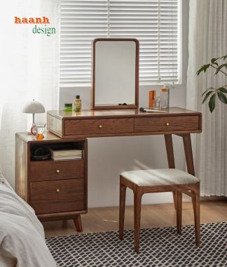 Tuyệt đẹp bàn trang điểm gỗ sồi cho không gian phòng ngủ-BTH 004