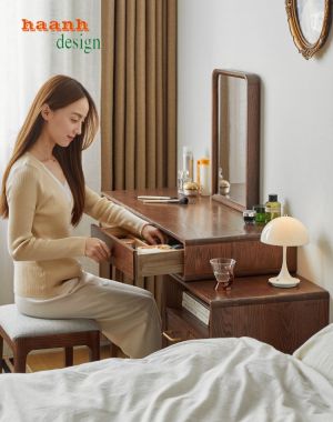 Tuyệt đẹp bàn trang điểm gỗ sồi cho không gian phòng ngủ-BTH 004