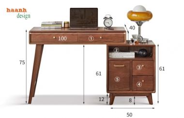 Tuyệt đẹp bàn trang điểm gỗ sồi cho không gian phòng ngủ-BTH 004