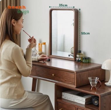 Tuyệt đẹp bàn trang điểm gỗ sồi cho không gian phòng ngủ-BTH 004