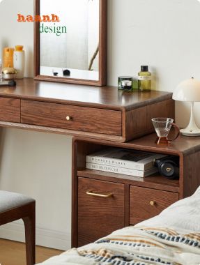 Tuyệt đẹp bàn trang điểm gỗ sồi cho không gian phòng ngủ-BTH 004