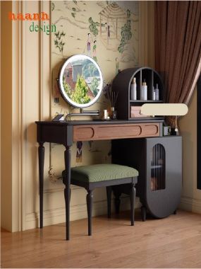 Bàn trang điểm gỗ sồi tự nhiên phong cách Pháp tân cổ điển-BTA 010