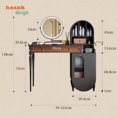 Bàn trang điểm gỗ sồi tự nhiên phong cách Pháp tân cổ điển-BTA 010