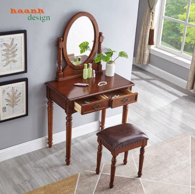 Khám phá mẫu bàn trang điểm cao cấp gỗ sồi tự nhiên đẹp mê hồn-BTA 012
