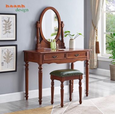 Khám phá mẫu bàn trang điểm cao cấp gỗ sồi tự nhiên đẹp mê hồn-BTA 012