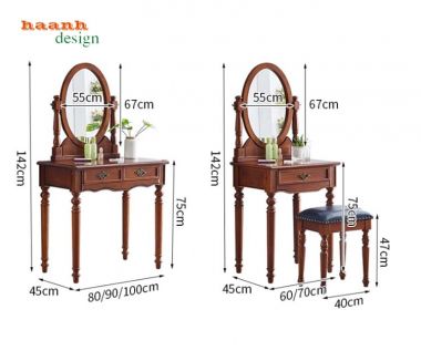 Khám phá mẫu bàn trang điểm cao cấp gỗ sồi tự nhiên đẹp mê hồn-BTA 012
