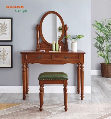 Khám phá mẫu bàn trang điểm cao cấp gỗ sồi tự nhiên đẹp mê hồn-BTA 012