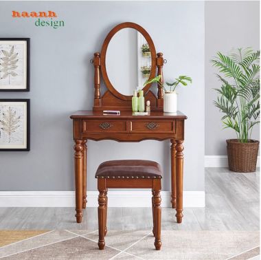 Khám phá mẫu bàn trang điểm cao cấp gỗ sồi tự nhiên đẹp mê hồn-BTA 012