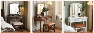 Trải nghiệm thẩm mỹ với bàn trang điểm tân cổ điển-BTA 004