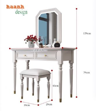 Đắm chìm trong thiết kế bàn trang điểm tân cổ điển gỗ sồi-BTA 006
