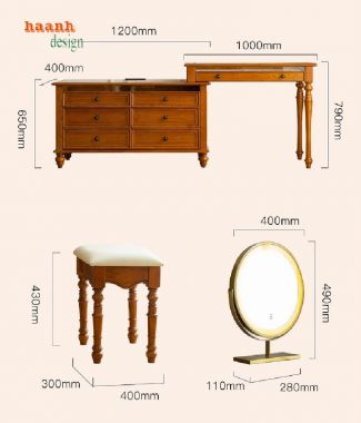 Bàn Trang Điểm Gỗ Tân Cổ Điển – Nét Sang Trọng Cho Phòng Ngủ-BTA 008