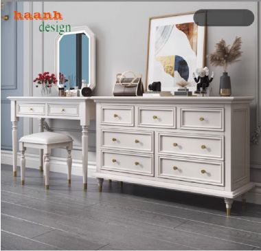 Đắm chìm trong thiết kế bàn trang điểm tân cổ điển gỗ sồi-BTA 006