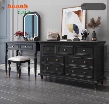 Đắm chìm trong thiết kế bàn trang điểm tân cổ điển gỗ sồi-BTA 006