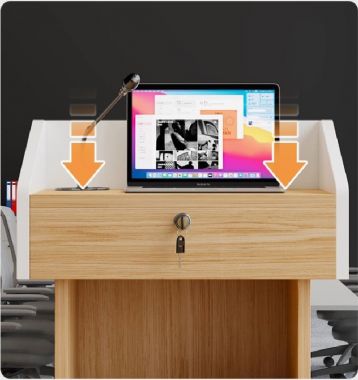 Bục phát biểu gỗ công nghiệp, nhiều mẫu vân gỗ hiện đại-BPB 007