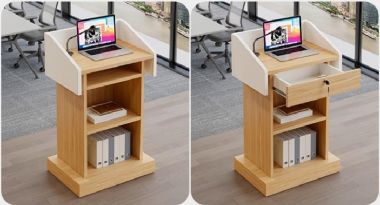 Bục phát biểu gỗ công nghiệp, nhiều mẫu vân gỗ hiện đại-BPB 007