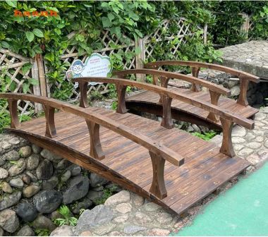 Cầu gỗ đẹp bằng gỗ teak tự nhiên cho cảnh quan ngoài trời-CGN 011