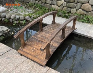 Cầu gỗ đẹp bằng gỗ teak tự nhiên cho cảnh quan ngoài trời-CGN 011