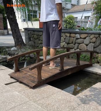 Cầu gỗ đẹp bằng gỗ teak tự nhiên cho cảnh quan ngoài trời-CGN 011