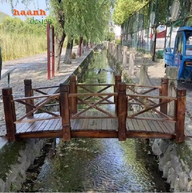 Cầu Gỗ Ngoài Trời Cao Cấp – Trang Trí Sân Vườn Ấn Tượng-CGN 010