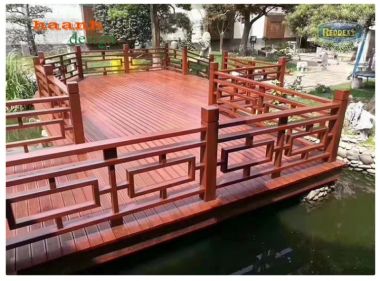 Cầu gỗ tự nhiên ngoài trời, sân vườn chất lượng và độc đáo CGN 003