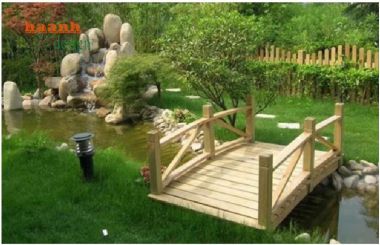 Tạo không gian sống động với cầu gỗ ngoài trời-CGN 006
