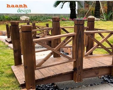 Cầu gỗ ngoài trời - Vẻ đẹp và tính ứng dụng trong sân vườn-CGN 005