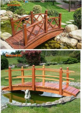 Cầu gỗ tự nhiên ngoài trời, sân vườn chất lượng và độc đáo CGN 003
