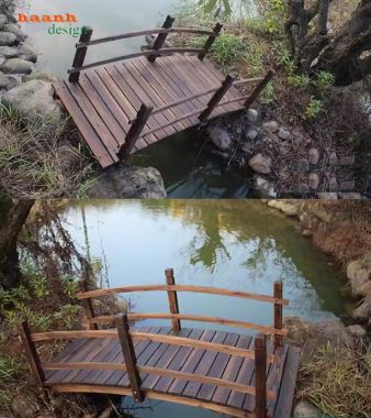 Cầu ngoài trời gỗ teak – Giải pháp trang trí sân vườn đẹp-CGN 012