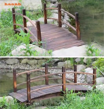 Cầu ngoài trời gỗ teak – Giải pháp trang trí sân vườn đẹp-CGN 012