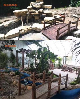 Cầu ngoài trời gỗ teak – Giải pháp trang trí sân vườn đẹp-CGN 012