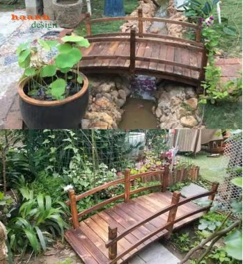 Cầu ngoài trời gỗ teak – Giải pháp trang trí sân vườn đẹp-CGN 012