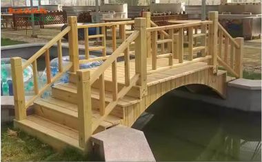 Cầu ngoài trời gỗ teak – Giải pháp trang trí sân vườn đẹp-CGN 012