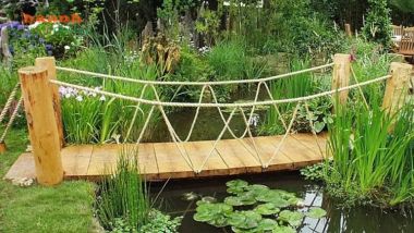Cầu gỗ ngoài trời sân vườn gỗ teak CGN001