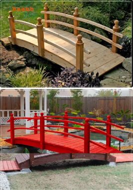 Nâng cấp sân vườn bằng cầu gỗ teak ngoài trời-CGN 009