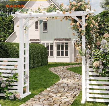 Cổng gỗ sân vườn – Giải pháp trang trí ngoại thất đẹp-CVM 008